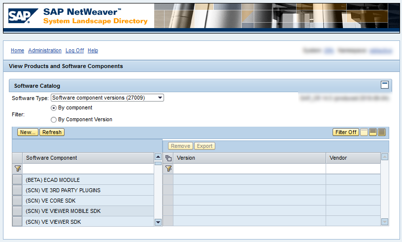 System Landscape-Software Components
